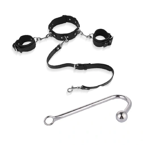 5334 Elegant and Cuffs Anal Hook Beaded with Collar 1001